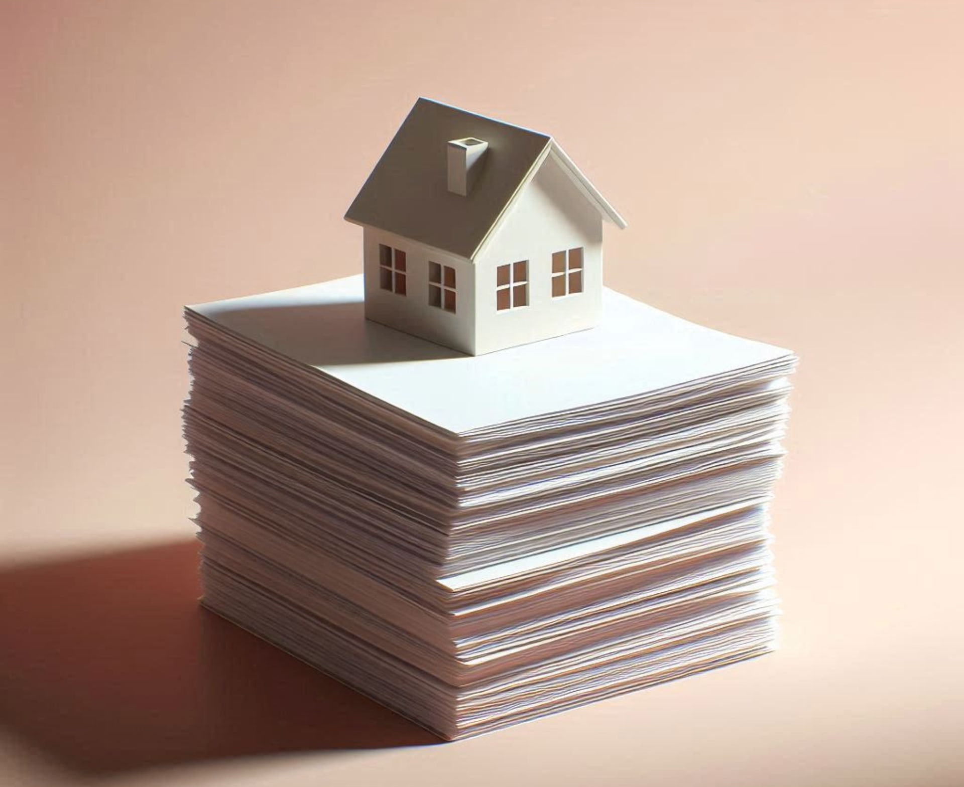 Une maison sur une pile de documents